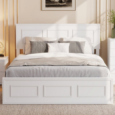 Platform Bed with Adjustable Height Headboard