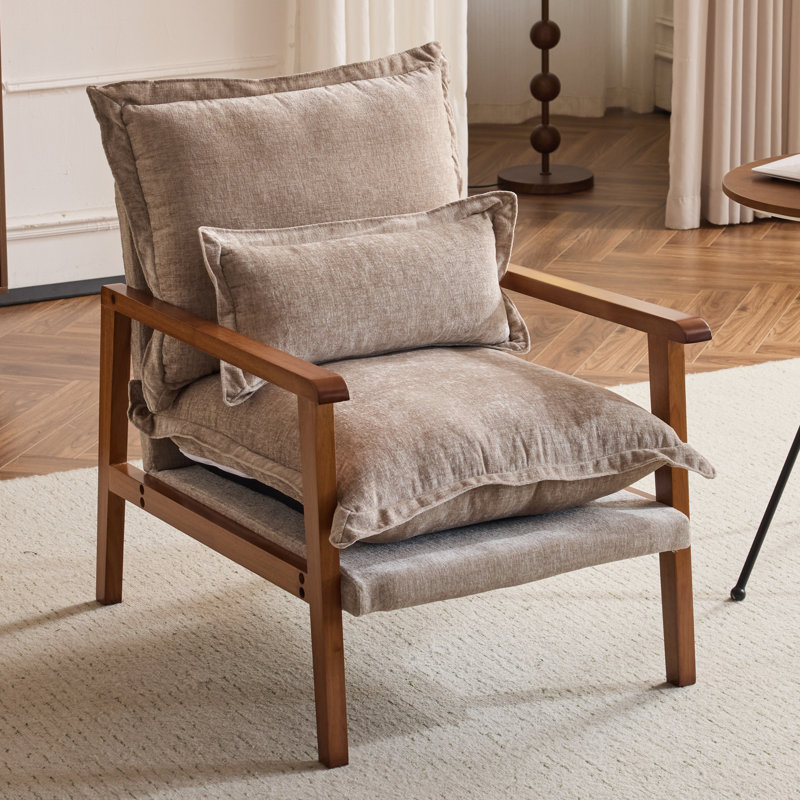 Chaise avec accoudoirs Masson Chenille, Chenille brun