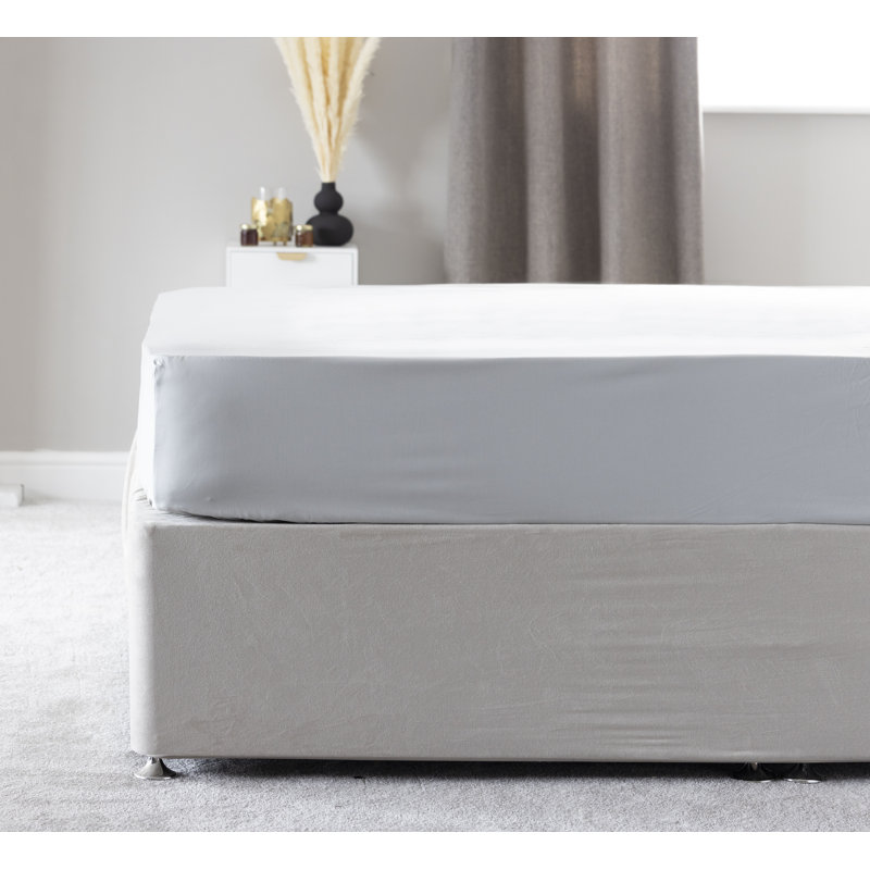Cotton Blend Fitted Sheet, King, White, 200