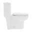 Toilette moderne une pièce, hauteur de siège confortable avec double chasse entièrement vitrée (siège inclus)