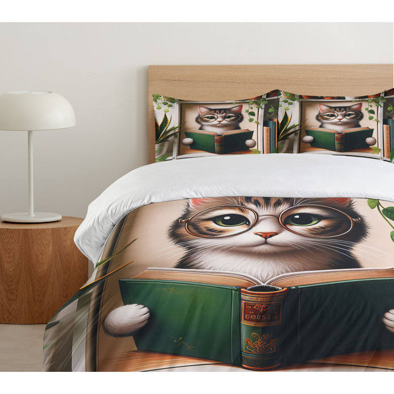 Cat Duvet Cover, California King Duvet Cover + 2 Standard Shams