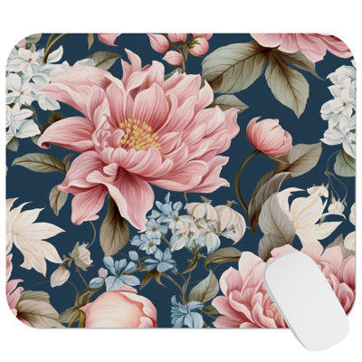 Floral Pattern Flowers III Cottage Gaming Cute Office Laptop Desk Pad Gift Mat Square Rectangle Non-Slip Mousepad