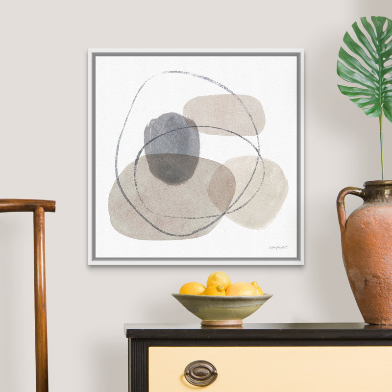 « Think Neutral 07 » par Lisa audit, reproduction d’art sur toile, H 26 po x l 26 po x P 1,75 po, Cadre blanc