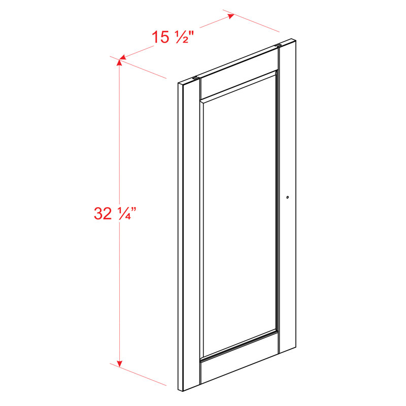Ensemble de porte à panneau surélevé 100% bois massif Wilken, Beige