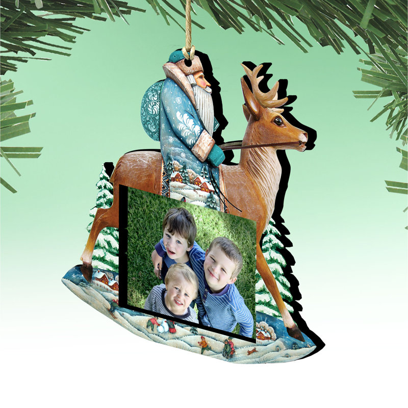 Décoration de Noël Père Noël sur renne