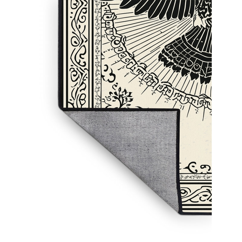 Tapis oriental beige lavable à la machine Oryn Harpy, 7 x 10
