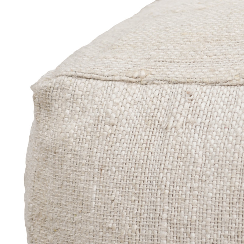 Halter 22" Woven Jute Pouf , Ivory