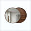 Miroir mural rond avec tablettes de rangement - armoire latérale en bois à 2 niveaux, miroir suspendu peu encombrant pour meuble-lavabo, chambre à coucher et entrée