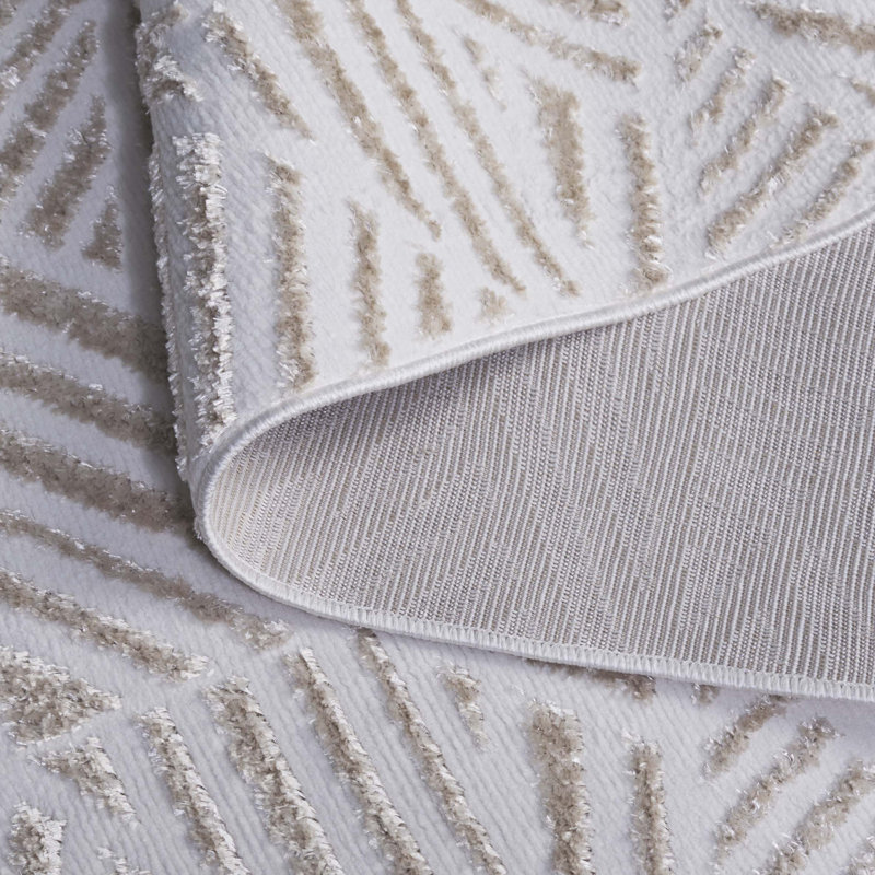 Tapis ivoire / gris Maya 116, Rectangle 5 pi 3 po x 7 pi 6 po