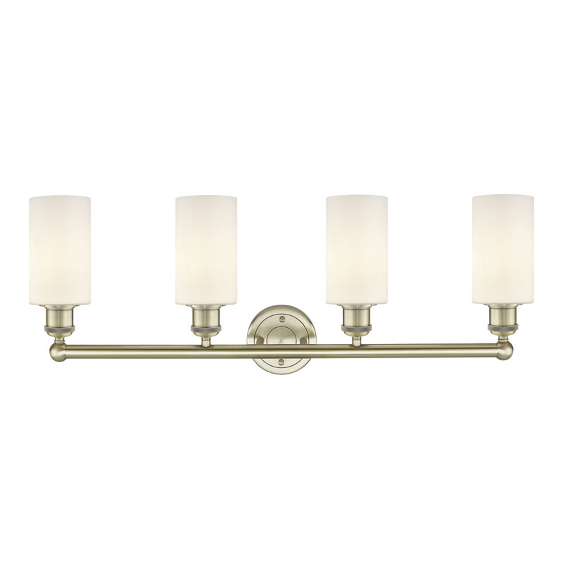 Caldello 4 - Light Dimmable Vanity Light, Matte White, Polished Nickel