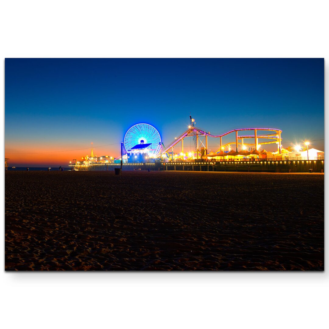 Leinwandbild Santa Monica Pier Nacht