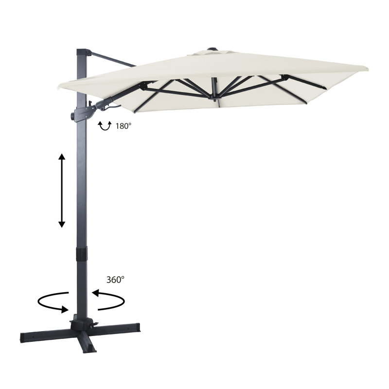 Briyelle 300cm Cantilever Parasol, Beige, Grey
