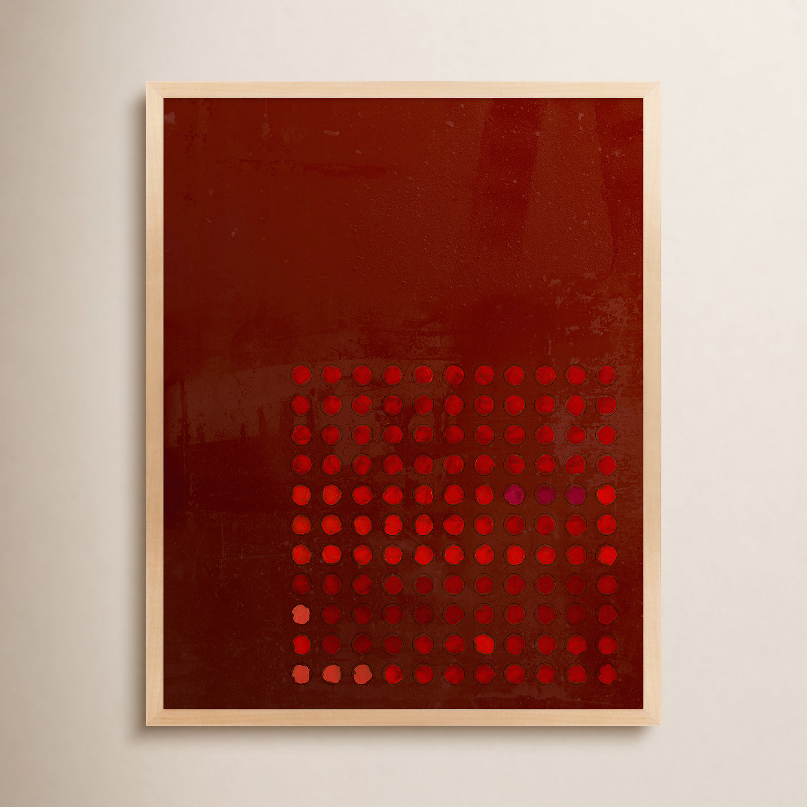 Circles in Squares "Circles in Squares 7" Print, Brown, 38" H x 30" W x 1.25" D