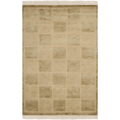 Strategy Hand-Knotted Wool Beige Area Rug