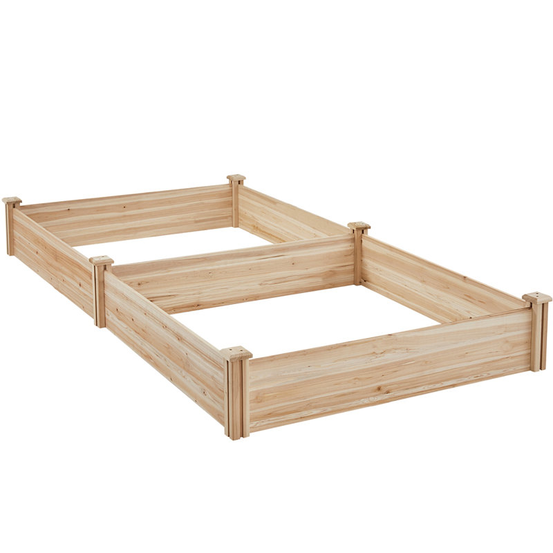 Cisbrough Multi-sized Outdoor Fir Wood Elevated Planter Box for Yard, Wood, 11" H X 95" W X 49" D
