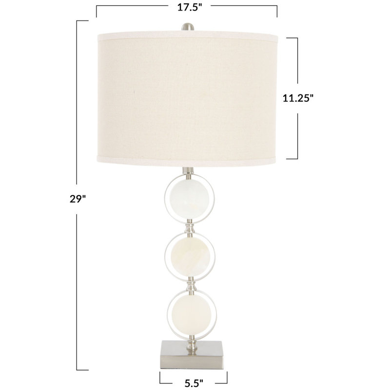 Art Deco Stacked Metal and Marble Table Lamp, Bronze