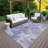 Machine Washable Indoor/Outdoor Chantille ACN2364 Abstract Rug-985184766