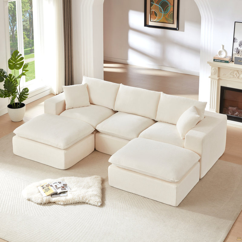 Canapé Chenille Cloud, librement combinable, Blanc