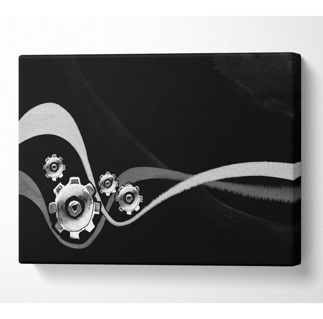 Silver Cogs Of Time - Kunstdrucke auf Leinwand - Wrapped Canvas