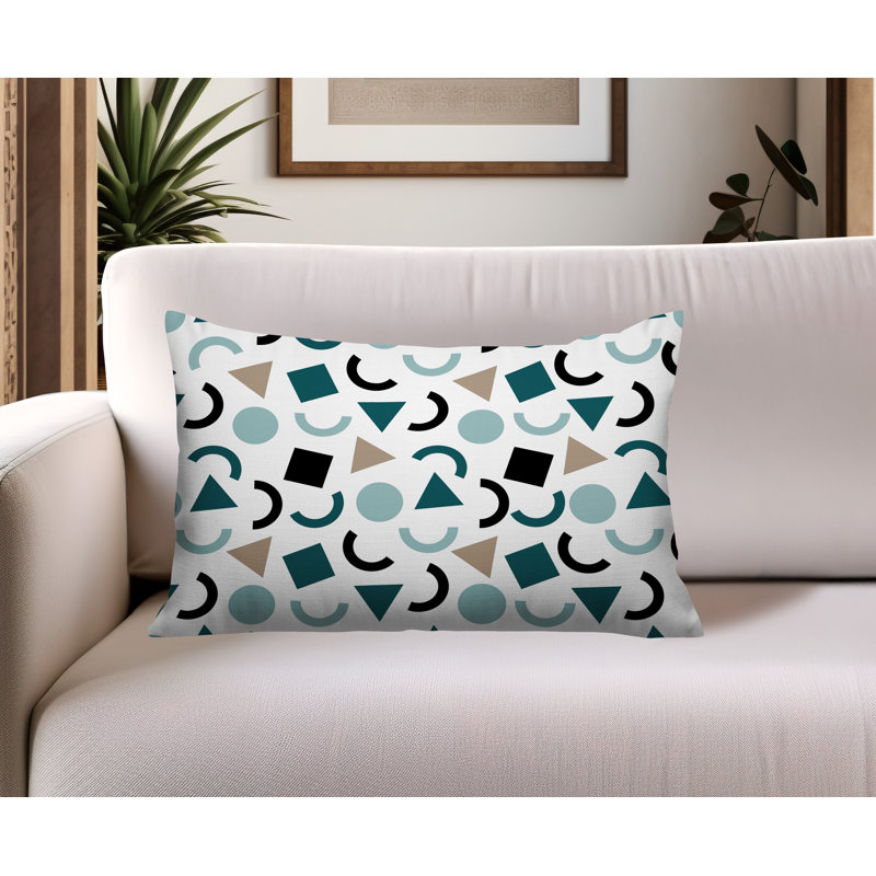Coussin lombaire réversible intérieur / extérieur Fazzal, Rectangle H 18 po x l 25 po, Émeraude