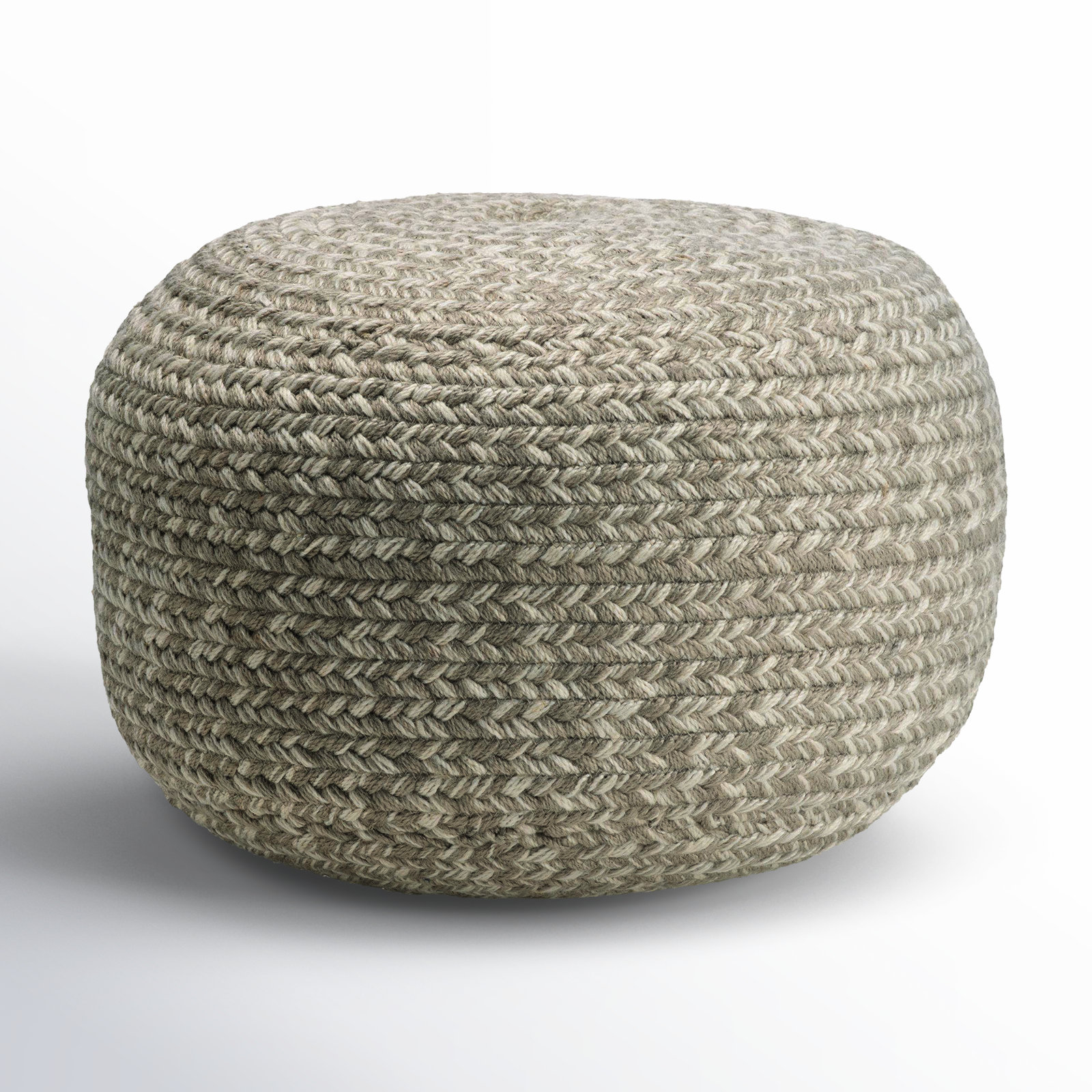 Dalenna Round Outdoor Ottoman, Heather Gray
