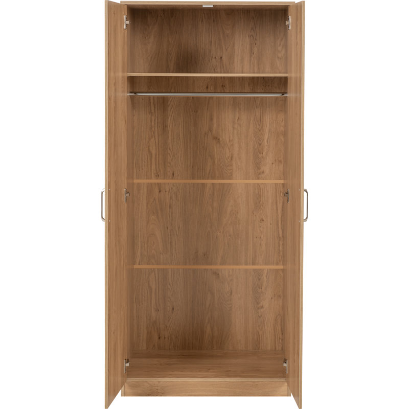 Sumrah 2 Door Manufactured Wood Wardrobe, Brown
