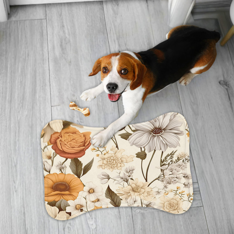 Wild Petals - 1 Piece Bone Shape Feeding Mat