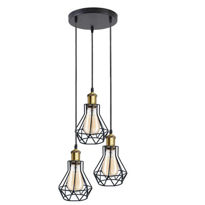 Anailah 3 - Light Black Caged Pendant