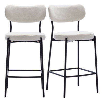 Mateiu 66cm Boucle Fabric Bar Stool