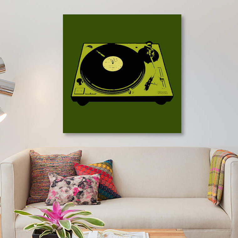 «Turntable Army Poster», impression sur toile, H 12 po x l 12 po x P 0,75 po, Toile tendue