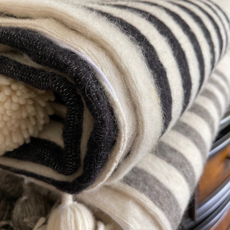 Hand Woven Throw Blanket, Gray