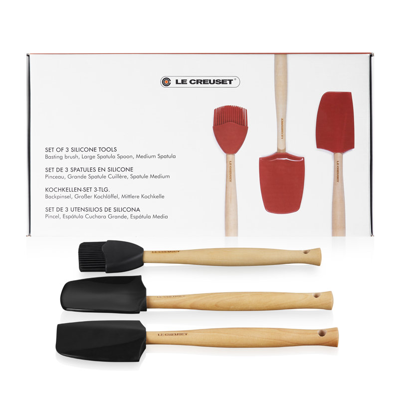 Le Creuset Set of 3 Craft Spatula's, Black Onyx