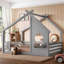 Lit pour enfant en bois massif avec fenêtre et petite tablette Kids-135460945-135460953