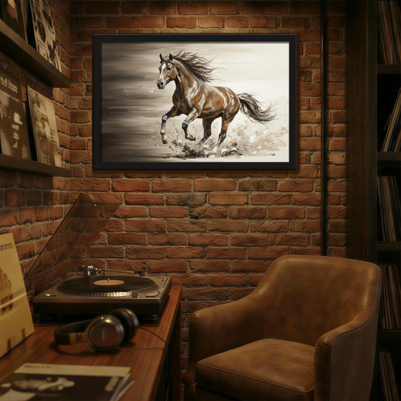 Animaux qui courent, reproduction d'art sur toile, H 24 po x l 36 po