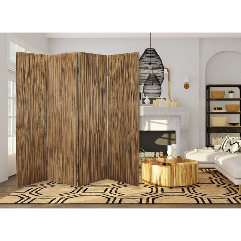 Cloison pliante en bois massif Mandalay, H 84 po x l 84 po x P 2 po