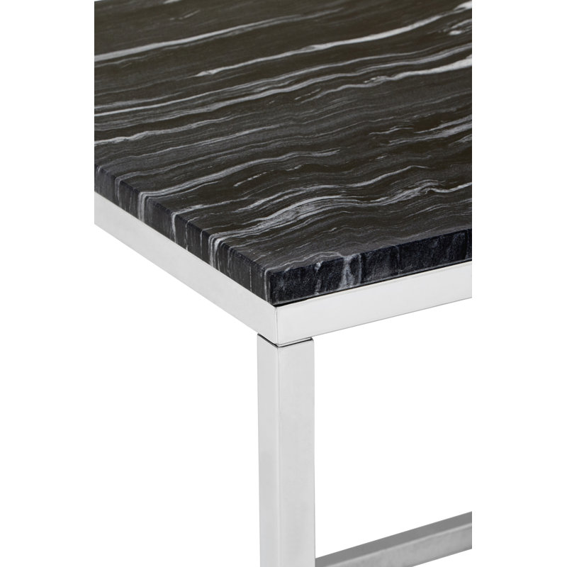 Ladson Sled End Table, Black, Chrome