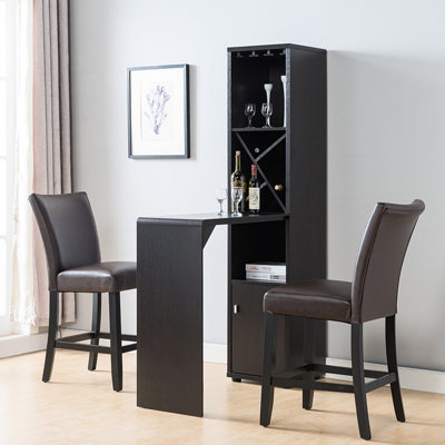 Cabinet With Wine Holder And Display Shelving Bar Unit Bottle Area & Shelving, Modern Look