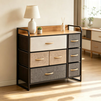 Meuble de rangement moderne avec tablette supérieure ouverte, commode verticale, meuble bas élégant, commode de rangement
