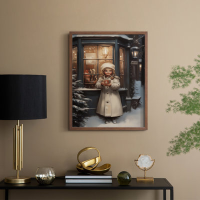 Art des Fêtes de Noël - série 2-CCCCL XXXVII, reproduction encadrée - bois massif