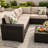 Beige Wicker Outdoor Sectional Set