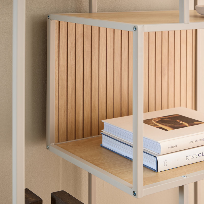 Rueger 77 cm W Steel Bookcase, 185 cm H x 77 cm W x 35 cm D x, Brown