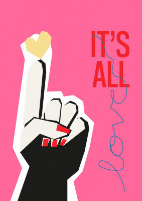 It's All Love Hand, 91.44 cm H x 60.96 cm W