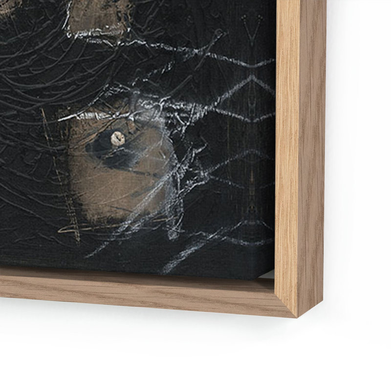 Squared up by Jamie Beckwith - Floater Frame Print on Canvas, White Oak Framed, 48" H x 48" W