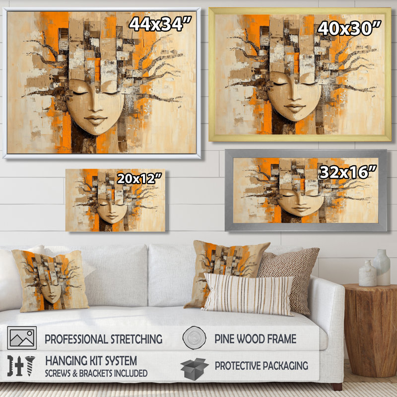 Mystic Aura Of Indian Art - Art indien, reproduction d'art mural, H 34 po x l 44 po, Single Picture Framed Print without Mat