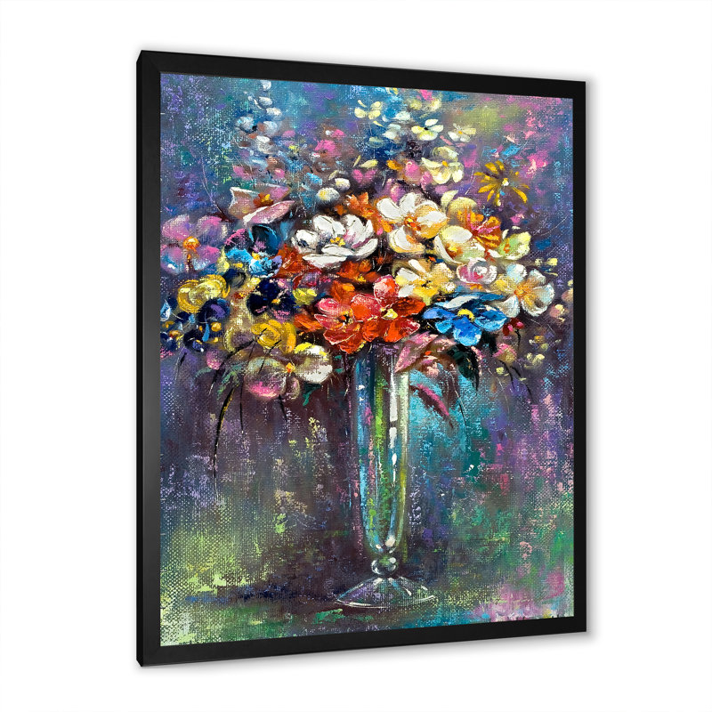 «Vintage Bouquet of Flowers VI», art mural traditionnel sur toile, H 20 po x l 12 po x P 1 po