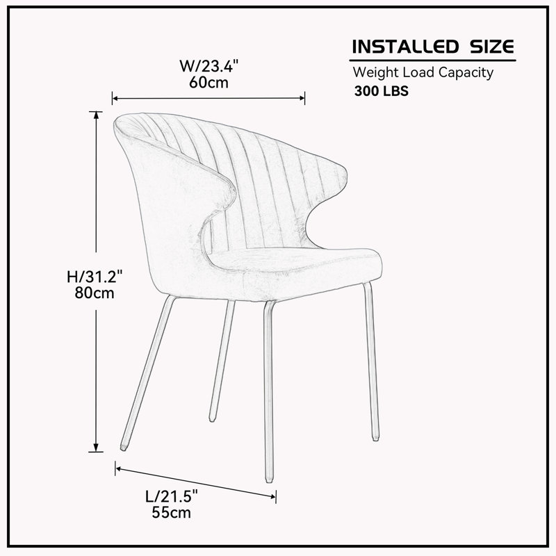 Chaise d'appoint 21,65 po Tatasha