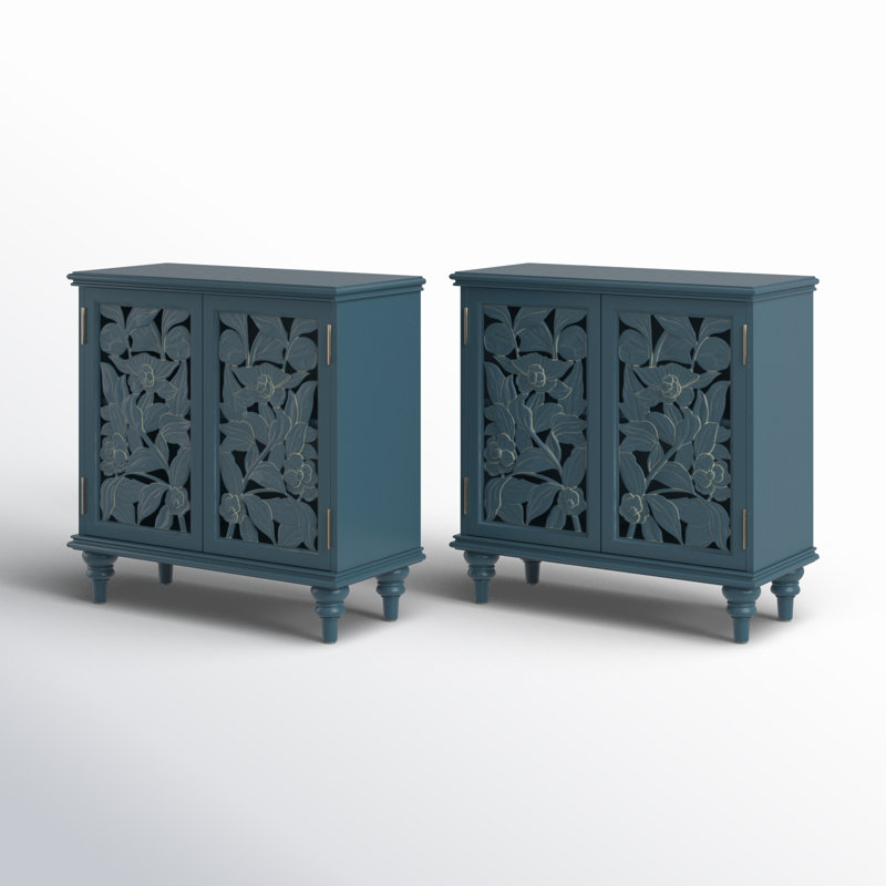 Hayter Solid Wood Accent Cabinet, Blue