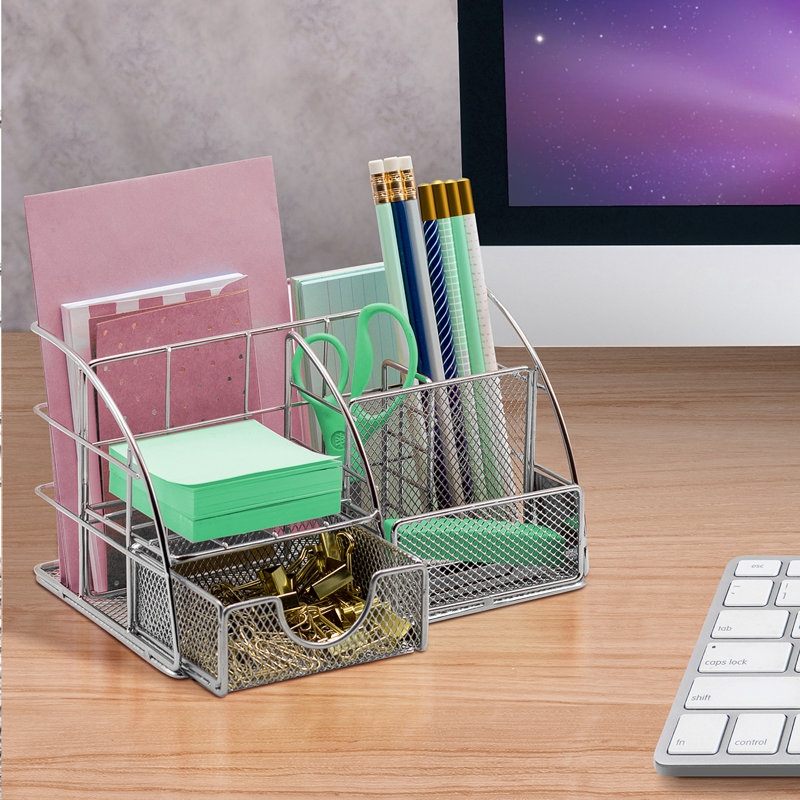 Sorbus All-in-One Desk Organizer in Stylish, Silver