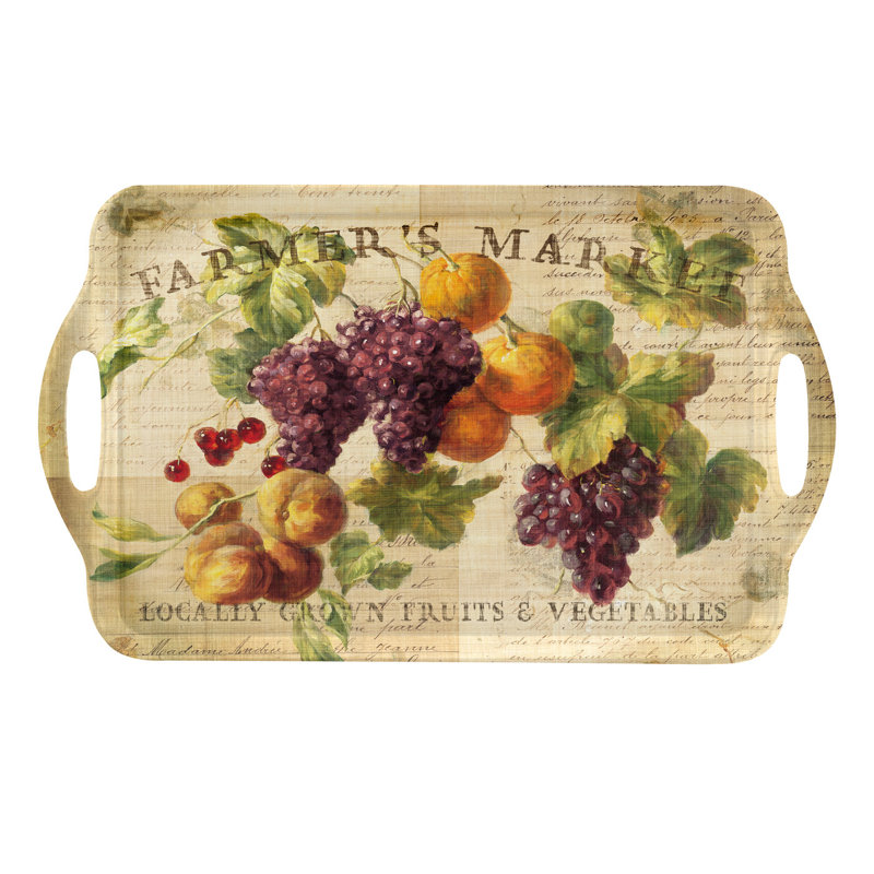 Pimpernel Abundant Fall Large Melamine Hndld Tray 18.9 X11.6"