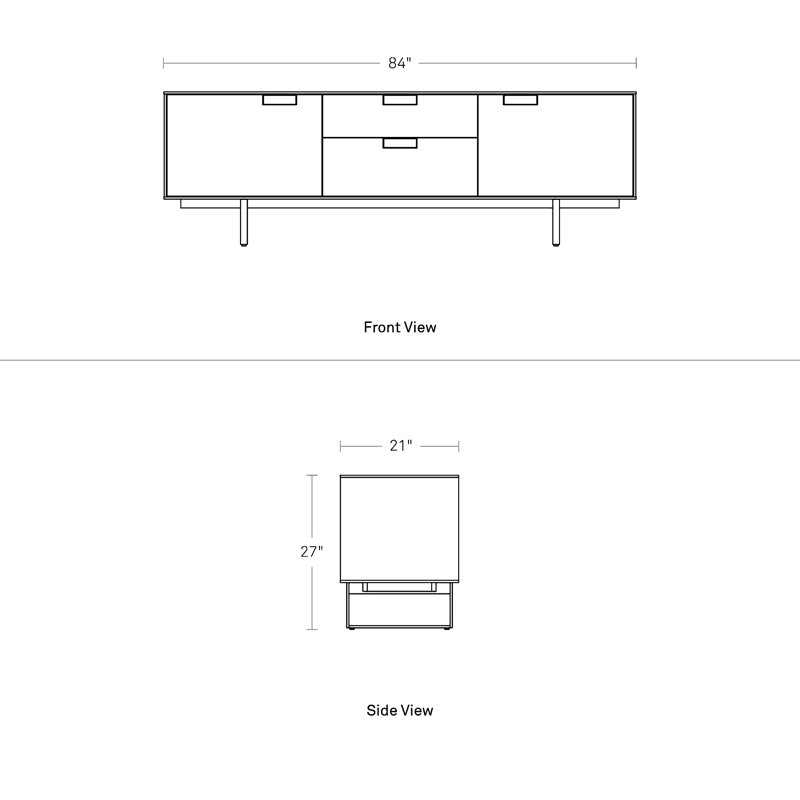 Series 11 Media Console, Walnut/Stainless Steel